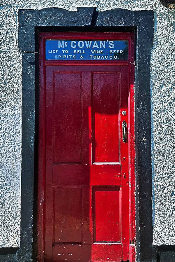 The famous red door at McGowan's, Redcastle